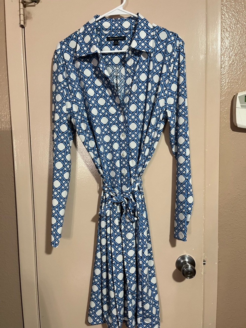 Brooks and Brothers Long-Sleeve Shirt Dress with Tie Waist